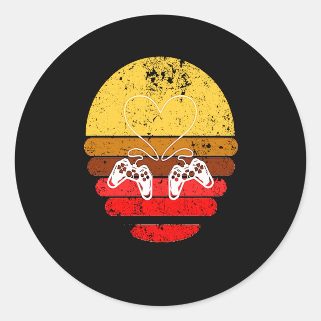 Sticker Rond Gamers Valentine Valentines Day For Gamers 1  (Devant)