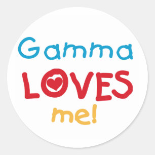 Sticker Rond Gamma aime mes t-shirts et cadeaux