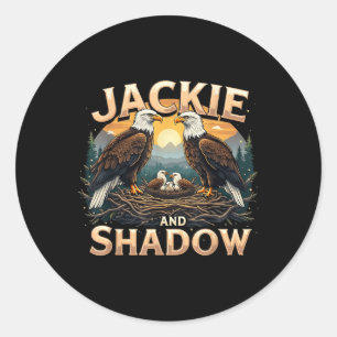 Sticker Rond Gamme vintage Jackie Et Hadow Bald Eagle Design