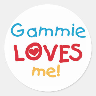 Sticker Rond Gammie aime mes t-shirts et cadeaux
