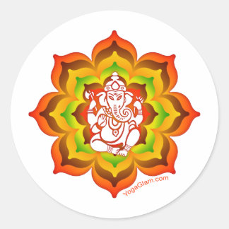 Sticker Rond Ganesh à Lotus