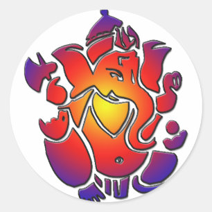 Sticker Rond Ganesh aux couleurs