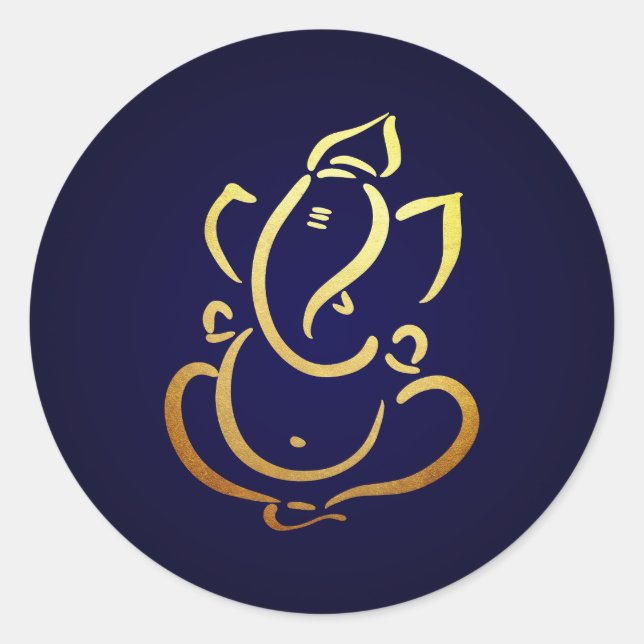 Sticker Rond Ganesh | Ganpatio | Mariage indien Hindu de Dieu b (Devant)