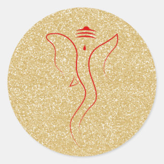 Sticker Rond Ganesh Gold