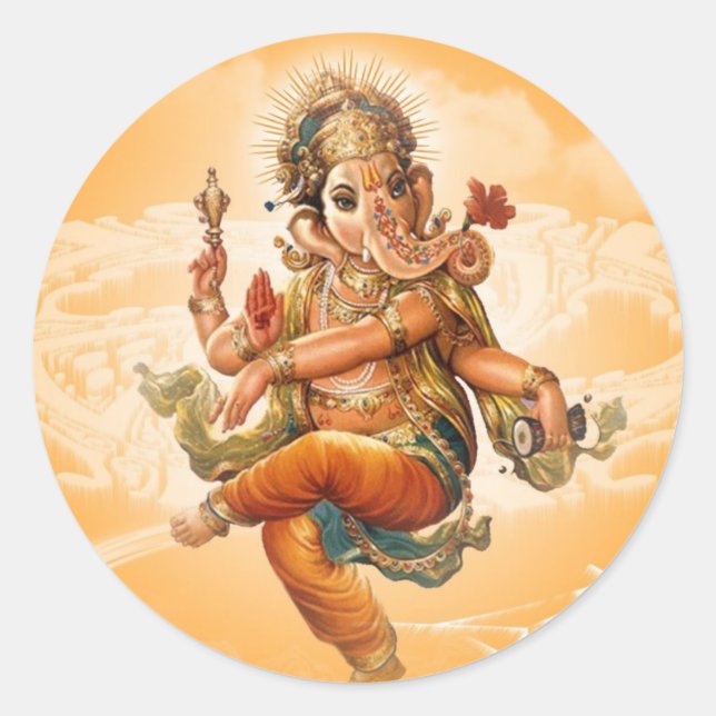STICKER ROND GANESH HINDU DIEU (Devant)
