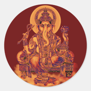Sticker Rond Ganesh - Remover des obstacles