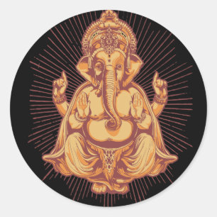 Sticker Rond Ganesha