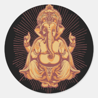 Sticker Rond Ganesha