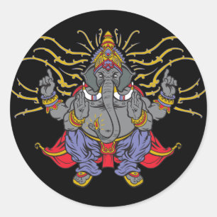 Sticker Rond Ganesha