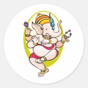 Sticker Rond Ganesha