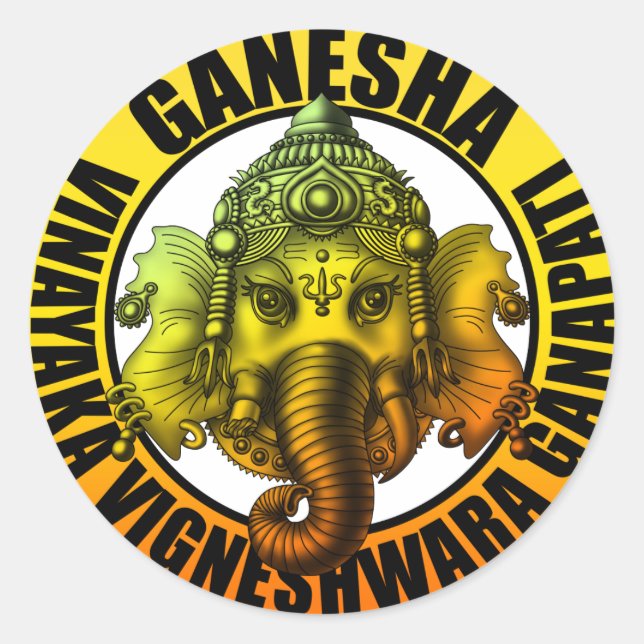 Sticker Rond Ganesha2 (Devant)