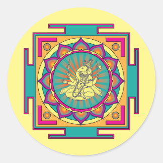 Sticker Rond Ganesha Mandala