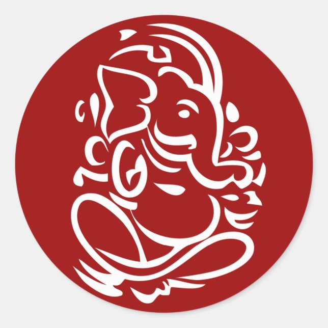 Sticker Rond Ganesha - Signe de Dieu hindoue (Devant)