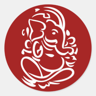 Sticker Rond Ganesha - Signe de Dieu hindoue