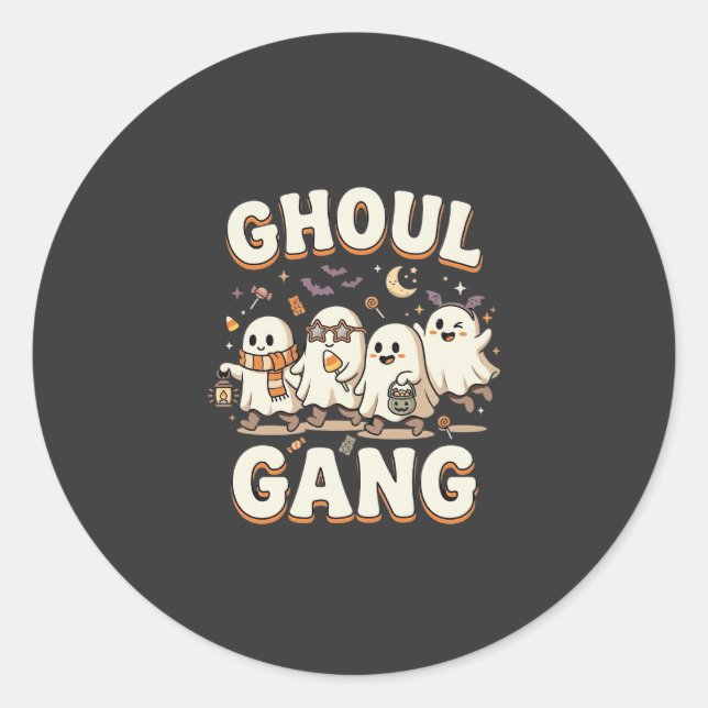 Sticker Rond Gang de goules d'Halloween (Devant)
