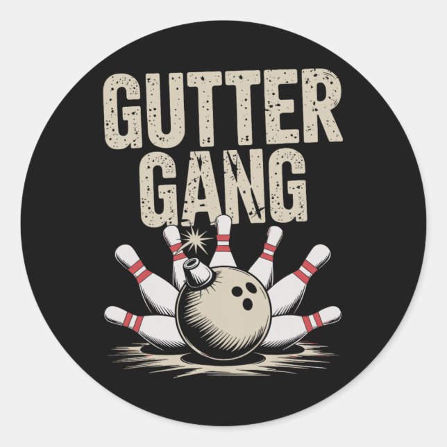 Sticker Rond Gang des gouttières Bowling 1  (Devant)