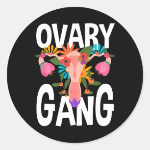 Sticker Rond Gang Uterus Ovarien féminisme féministe