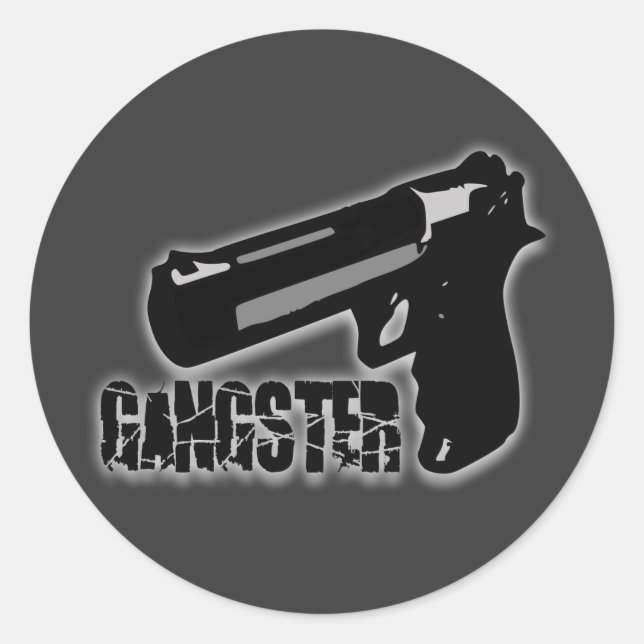 Sticker Rond Gangster Gun (Devant)