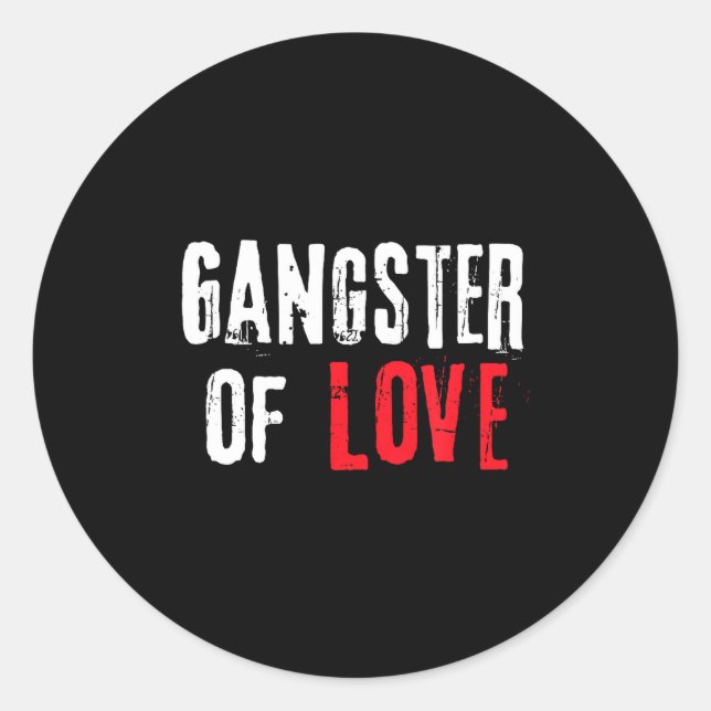 Sticker Rond Gangster Of Love Valentines Day Festive Gift  (Devant)