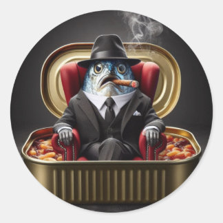 Sticker Rond Gangster Sardine Don Fish Mobster Godfather Mood