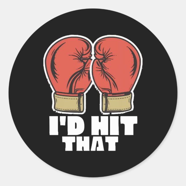 Sticker Rond Gants de boxe (Devant)