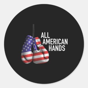 Sticker Rond Gants de boxe All American Hands – F Patriotique U
