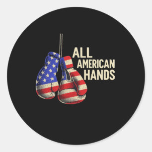 Sticker Rond Gants de boxe All American Hands – F Patriotique U
