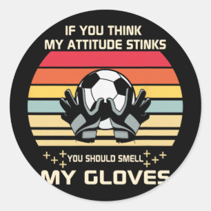 Sticker Rond Gants de gardien de but de football Clic