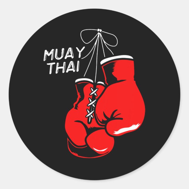 Sticker Rond Gants de kickboxing thaï boxing Muay Thai  (Devant)