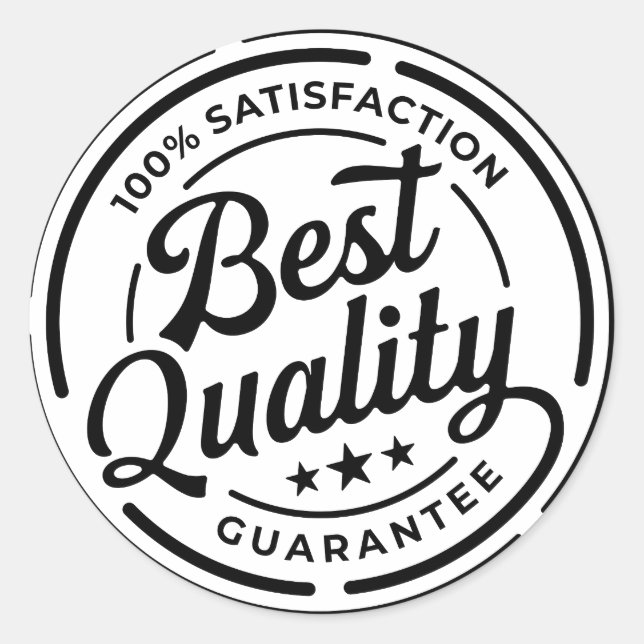 Sticker Rond Garantie de satisfaction 100% de qualité (Devant)