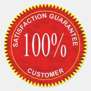 Sticker Rond Garantie de satisfaction en Rouge Chrome
