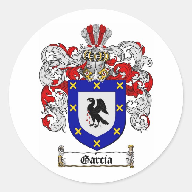 STICKER ROND GARCIA FAMILLE CREST - GARCIA COAT D'ARMES (Devant)