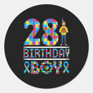 Sticker Rond Garçon 28e anniversaire de sensibilisation à l'aut