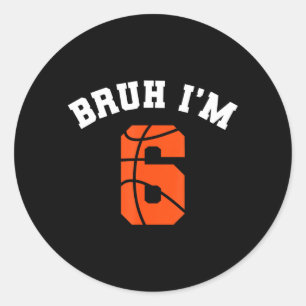 Sticker Rond Garçon 6ème anniversaire Frère 6 ans Bday Enfants