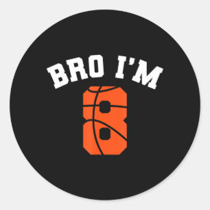 Sticker Rond Garçon 8ème anniversaire Frère 8 ans Fête d'annive