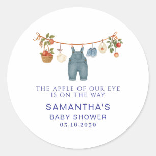 Sticker Rond Garçon Bébé Shower Faveur de Nos Yeux