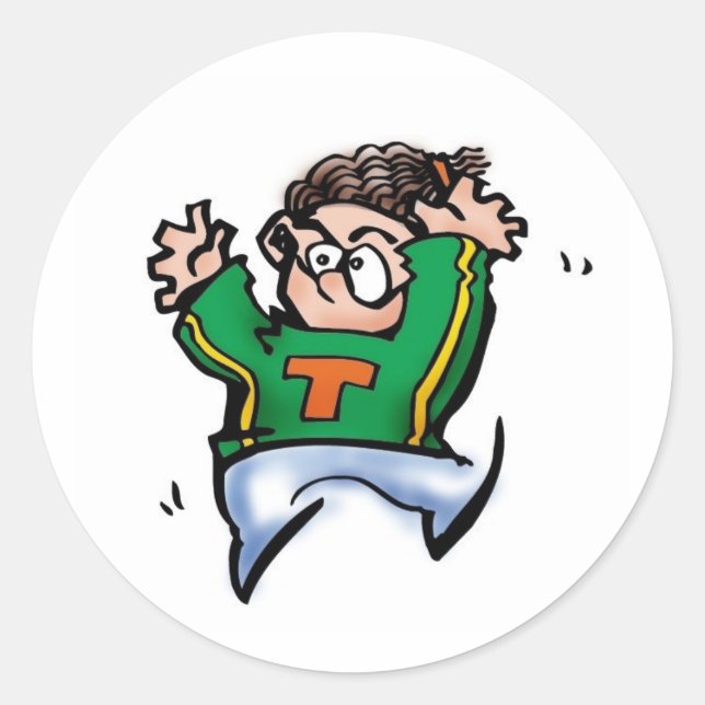 Sticker Rond Garçon Cheerleader (Devant)