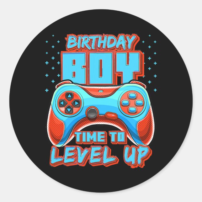 Sticker Rond Garçon d'anniversaire C'est l'heure de passer au n (Devant)