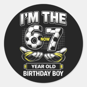 Sticker Rond Garçon d'anniversaire j'avais 6 ans je suis 7 Six 
