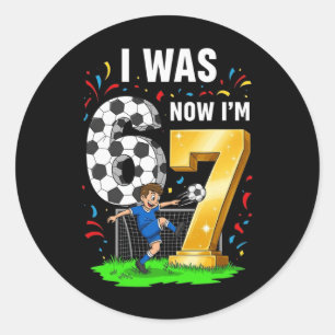 Sticker Rond Garçon d'anniversaire J'avais 6 ans Maintenant j'a