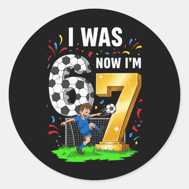 Sticker Rond Garçon d'anniversaire J'avais 6 ans Maintenant j'a (Devant)