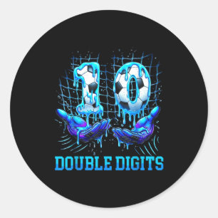 Sticker Rond Garçon de 10 ans à double chiffre pour anniversair