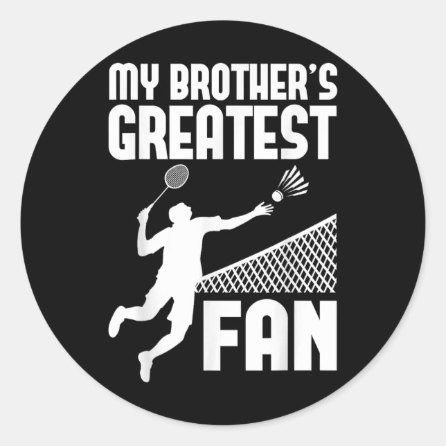 Sticker Rond Garçon de badminton pour frères et sœurs  (Devant)