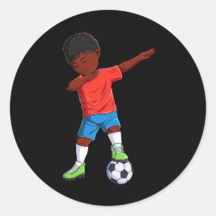 Sticker Rond Garçon de football qui fait du Dabbing Joueur de F