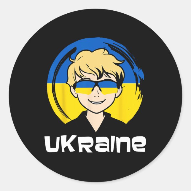 Sticker Rond Garçon d'Ukraine  (Devant)