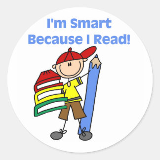 Sticker Rond Garçon intelligent parce que je lis
