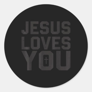 Sticker Rond Garçon Jésus Vous Aimez Minimaliste Hommes Chrétie