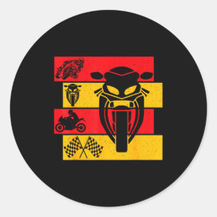 Sticker Rond Garçon motard de moto GP de course de motos