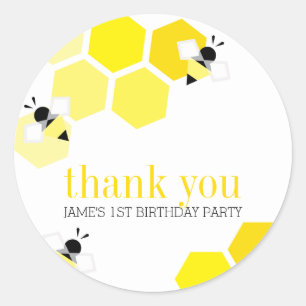 Sticker Rond garçon ou fille N'IMPORTE QUEL ÂGE Abeille ANNIV