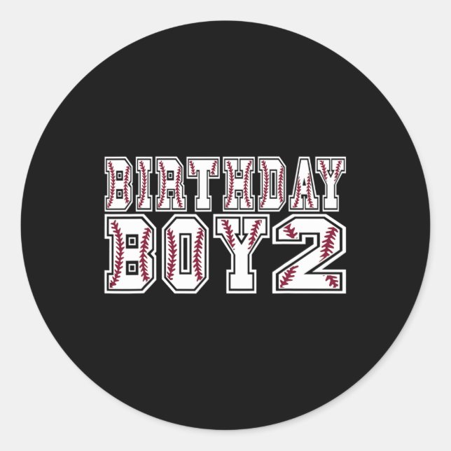 Sticker Rond Garçon pour 2ème anniversaire 2 ans thème de l'amo (Devant)